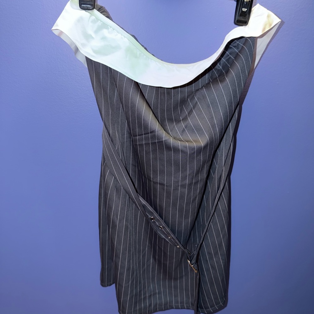 Fashion Nova Navy Pinstripe Dress
